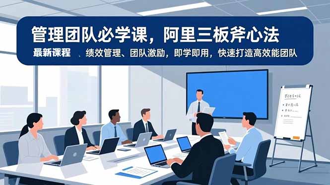 管理团队必学课，阿里三板斧心法、绩效管理、团队激励，即学即用，快速打造高效能团队-闲赋网