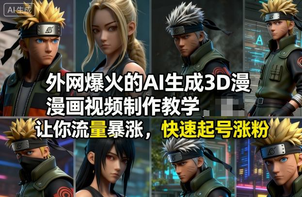 外网爆火的AI生成3D漫画视频制作教学，让你流量暴涨，快速起号涨粉！-闲赋网