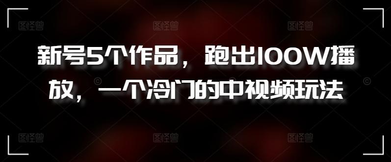 新号5个作品，跑出100W播放，一个冷门的中视频玩法【揭秘】-闲赋网