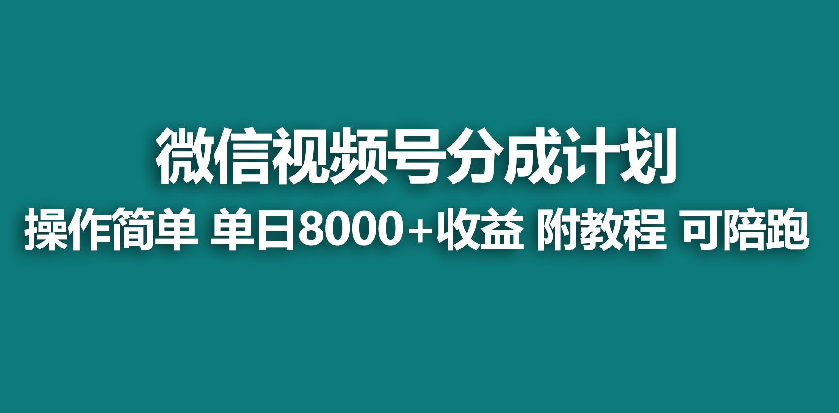 【蓝海项目】视频号分成计划，快速开通收益，单天爆单8000+，送玩法教程-闲赋网