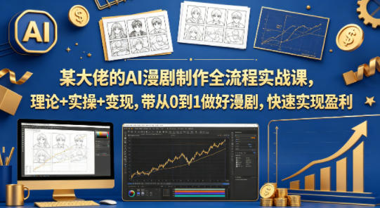 某大佬的AI漫剧制作全流程实战课，理论+实操+变现，带从0到1做好漫剧，快速实现盈利-闲赋网