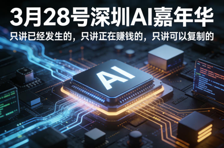 3月28号深圳AI嘉年华，只讲已经发生的，只讲正在賺钱的，只讲可以复制的-闲赋网
