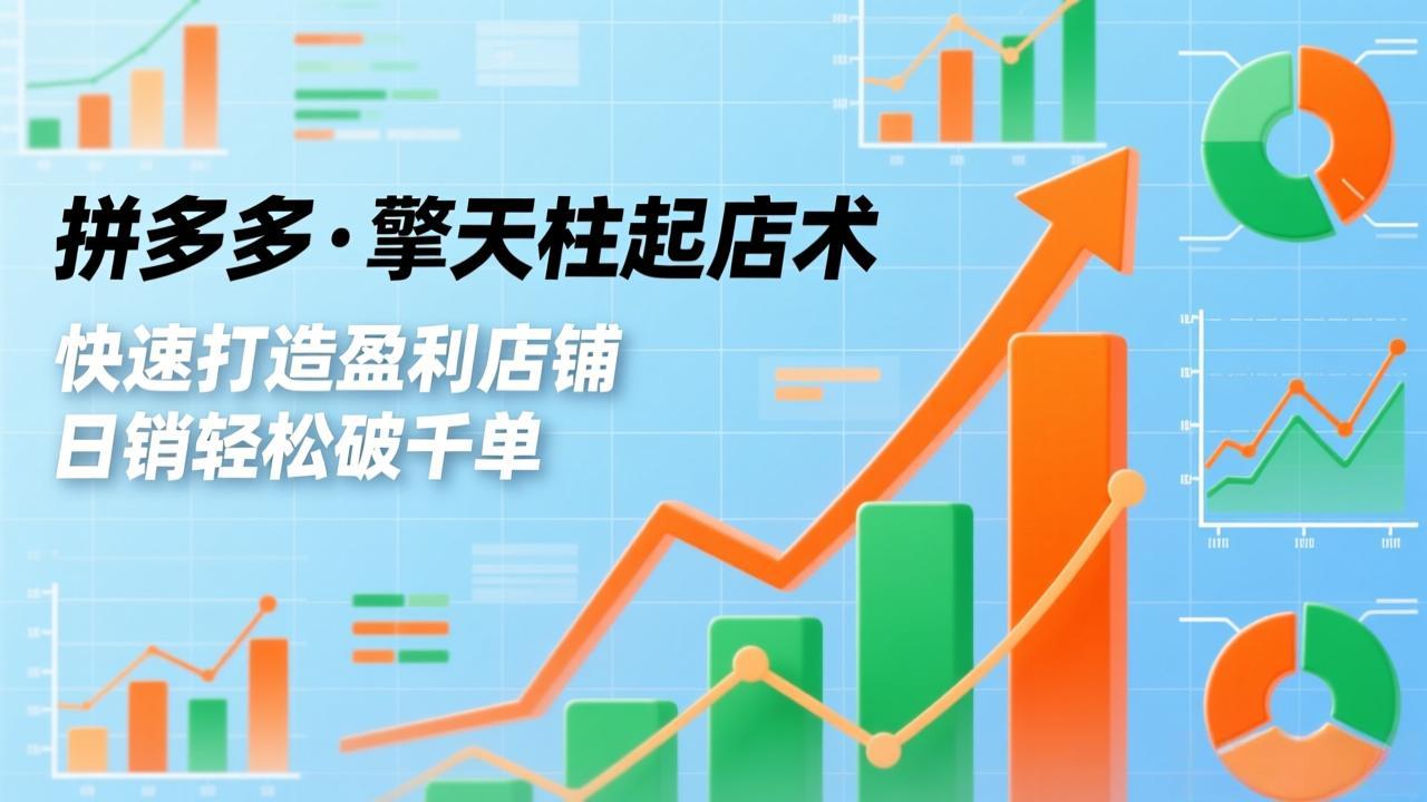 拼多多·擎天柱起店术，爆流布局、利润起飞、不断流，快速打造盈利店铺，日销轻松破千单-闲赋网