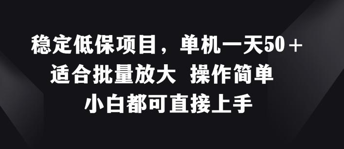 稳定低保项目，单机一天50+适合批量放大 操作简单 小白都可直接上手【揭秘】-闲赋网
