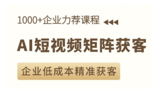 AI短视频矩阵获客实操课，企业低成本精准获客-闲赋网