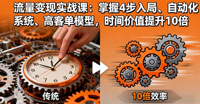 流量变现实战课：掌握4步入局、自动化系统、高客单模型，时间价值提升10倍-闲赋网
