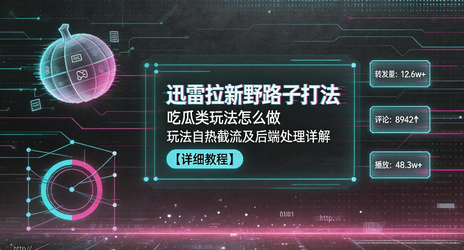 迅雷拉新野路子打法，吃瓜类玩法怎么做，玩法自热截流及后端处理详解-闲赋网