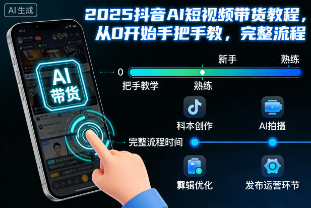 2025抖音AI短视频带货教程，从0开始手把手教，完整流程-闲赋网