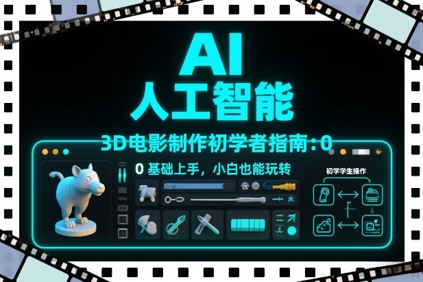 AI人工智能3D电影制作初学者指南：0基础上手，小白也能玩转-闲赋网