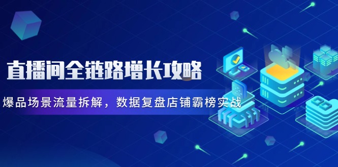 直播间全链路增长攻略，爆品场景流量拆解，数据复盘店铺霸榜实战-闲赋网