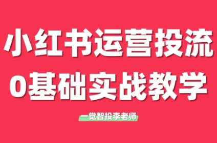 李老师·小红书运营投流，0基础实战教学(更新)-闲赋网