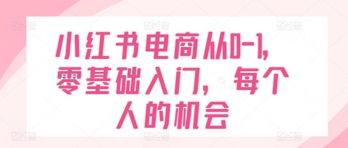 小红书电商从0-1，零基础入门，每个人的机会-闲赋网