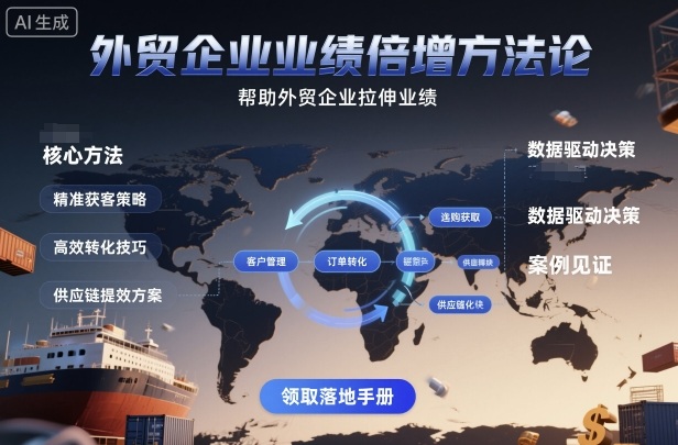 外贸企业业绩倍增方法论，帮助外贸企业拉伸业绩-闲赋网