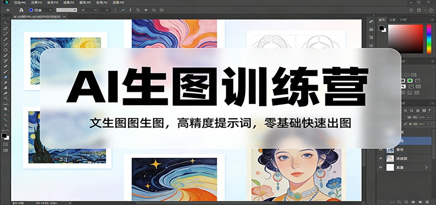 AI生图训练营：文生图图生图，高精度提示词，零基础快速出图-闲赋网