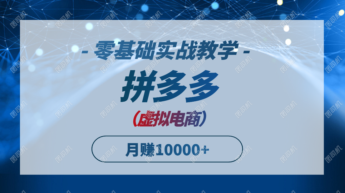 拼多多虚拟电商，零基础实战教学，快速打爆商品，新手也能月入10000+-闲赋网