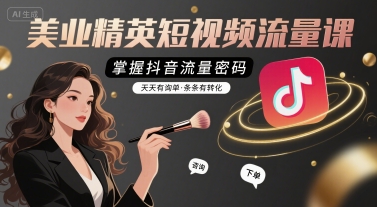美业精英短视频流量课，掌握抖音流量密码，天天有询单，条条有转化-闲赋网