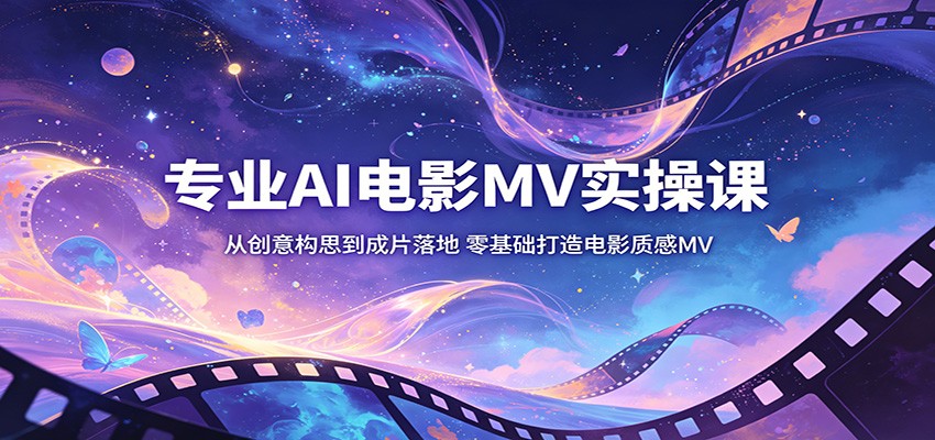 专业AI电影MV实操课：从创意构思到成片落地，零基础打造电影质感MV-闲赋网
