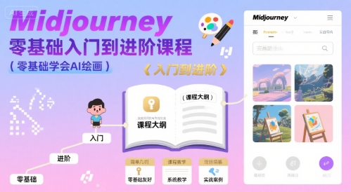 midjourney零基础入门到进阶课程，零基础学会AI绘画-闲赋网