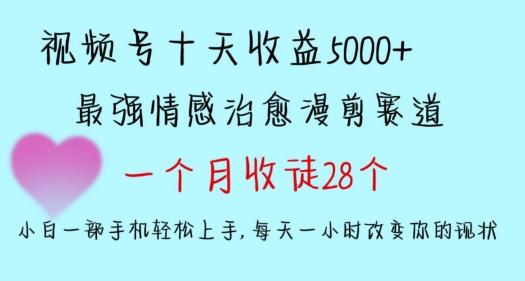 十天收益5000+，多平台捞金，视频号情感治愈漫剪，一个月收徒28个，小白一部手机轻松上手【揭秘】-闲赋网