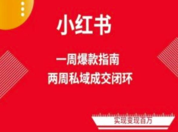 爆款小红书免费流量体系课程(两周变现)，小红书电商教程-闲赋网