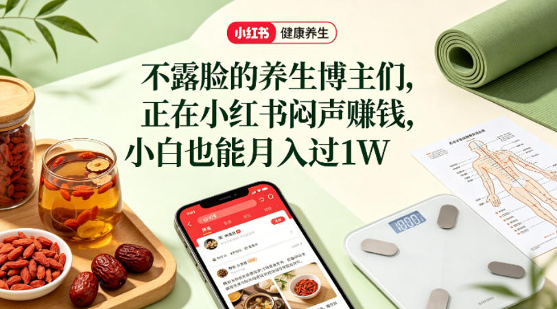 36858be39189364bcf1f675978eac509.jpeg 小红书健康养生科普图文赛道,不露脸的养生博主们,正在小红书闷声賺钱,小白也能月入过1W