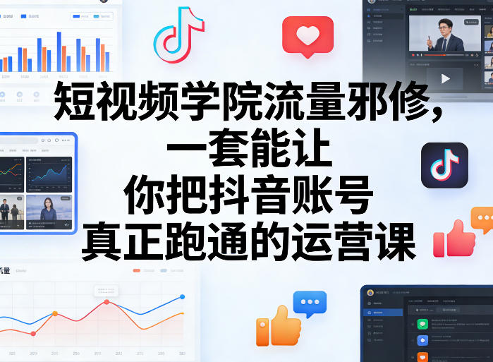 37b9a4b23640b448a8591c6bf289a479.jpeg 短视频学院流量邪修,一套能让你把抖音账号真正跑通的运营课