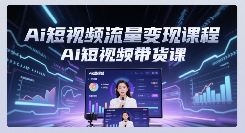 Ai短视频流量变现课程，Ai短视频带货课-闲赋网