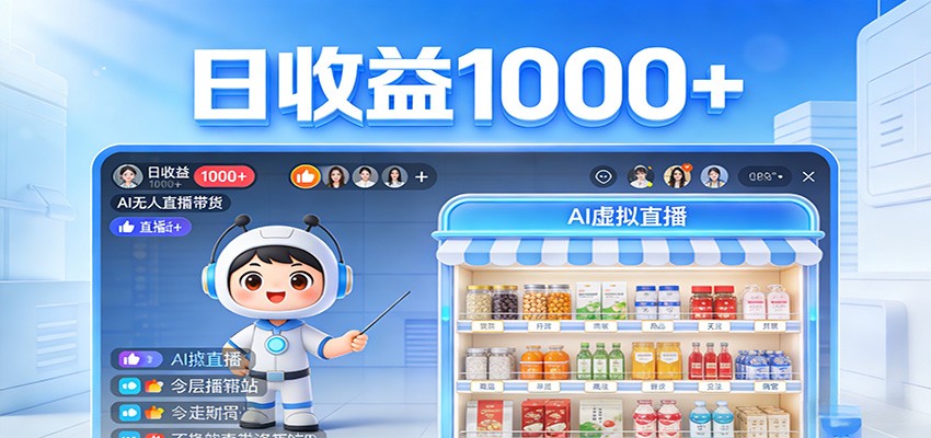 不用露脸不用说话，24小时自动卖货赚钱，全天自动直播，收益看得见-闲赋网