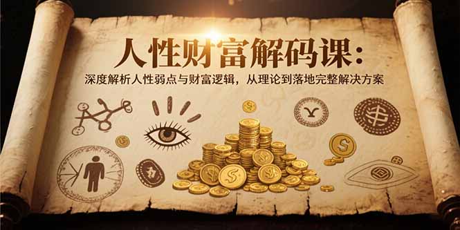 人性财富解码课6.0：深度解析人性弱点与财富逻辑，理论到落地完整解决方案-闲赋网