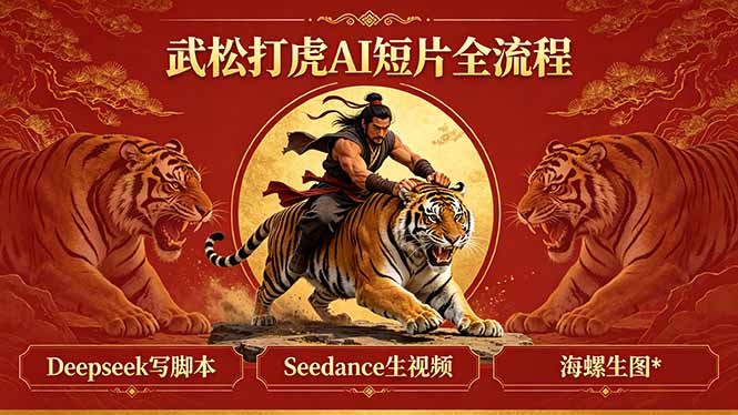 3a580ff94da9170809cd25cf2509bcc1.jpeg 武松打虎AI短片全流程:Deepseek写脚本+Seedance生视频+海螺生图