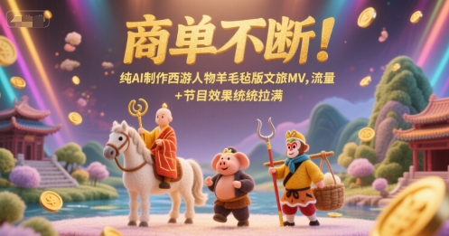 商单不断！纯AI制作西游人物羊毛毡版文旅MV，流量+节目效果统统拉满-闲赋网