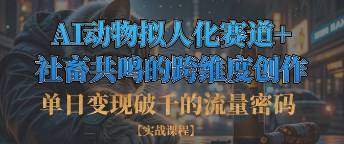 单日变现破千的流量密码，AI动物拟人化赛道+社畜共鸣的跨维度创作-闲赋网