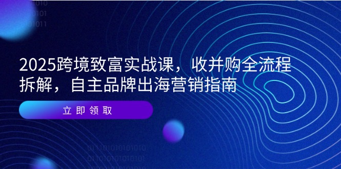 2025跨境致富实战课，收并购全流程拆解，自主品牌出海营销指南-闲赋网