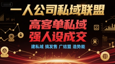 一人公司私域联盟，高客单私域，强人设成交，建私域 搞发售 广结盟 造势能-闲赋网