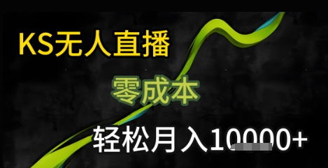 KS无人直播25年最新玩法，只需一部手机，轻松月入1W+【揭秘】-闲赋网