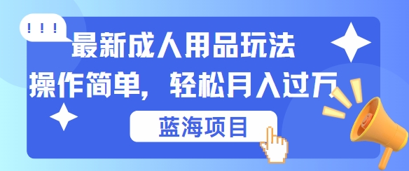最新成人用品项目玩法，操作简单，动动手，轻松日入几张【揭秘】-闲赋网