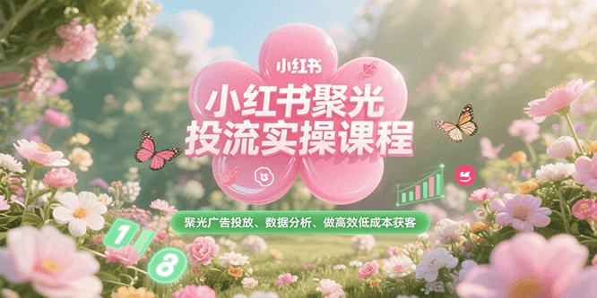 小红书聚光投流实操课程，聚光广告投放、数据分析、做高效低成本获客-闲赋网
