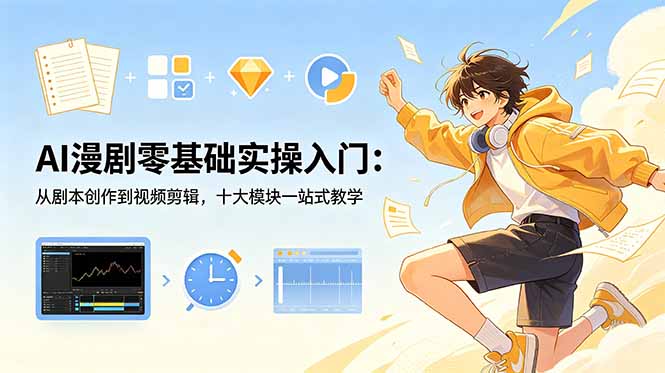 AI漫剧零基础实操入门：从剧本创作到视频剪辑，十大模块一站式教学-闲赋网