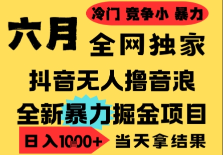 25年6月高爆抖音无人直播最新撸音浪掘金项目，小白可做，无脑日入1k+，门槛低可批量矩阵【揭秘】-闲赋网