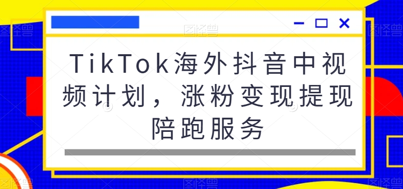 TikTok海外抖音中视频计划，涨粉变现提现陪跑服务-闲赋网