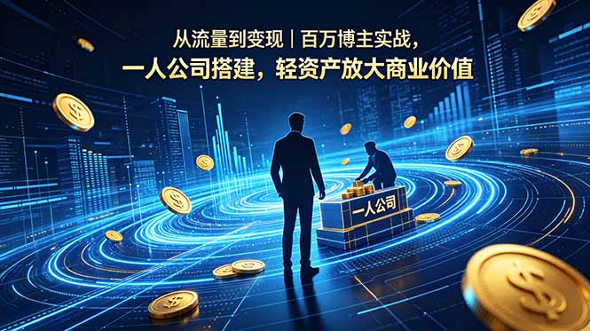从流量到变现｜百万博主实战，一人公司搭建，轻资产放大商业价值-闲赋网