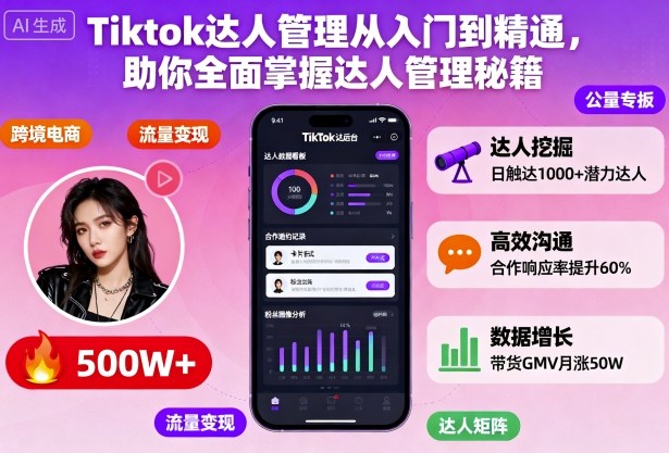 Tiktok达人管理从入门到精通，助你全面掌握达人管理秘籍-闲赋网