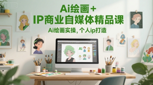 Ai绘画+IP商业自媒体精品课，Ai绘画实操，个人ip打造-闲赋网