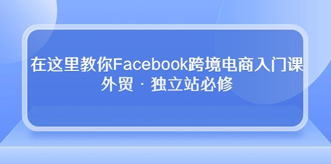 在这里教你Facebook跨境电商入门课，外贸·独立站必修-闲赋网