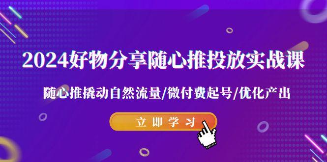 2024好物分享-随心推投放实战课 随心推撬动自然流量/微付费起号/优化产出-闲赋网