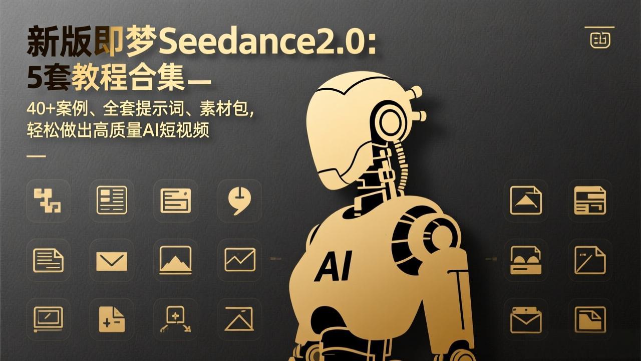 新版即梦Seedance2.0：5套教程合集，40+案例、全套提示词、素材包，轻松做出高质量AI短视频-闲赋网