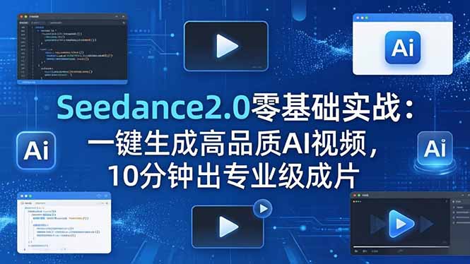 4416669bf58ad2d63376c5a5f81459ee.jpeg Seedance2.0零基础实战:一键生成高品质AI视频,10分钟出专业级成片