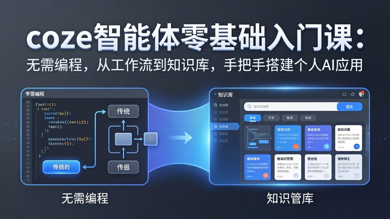 4556f2c5f53dc99d9c32aaa939bd2dee.jpeg coze智能体零基础入门课:无需编程,从工作流到知识库,手把手搭建个人AI应用