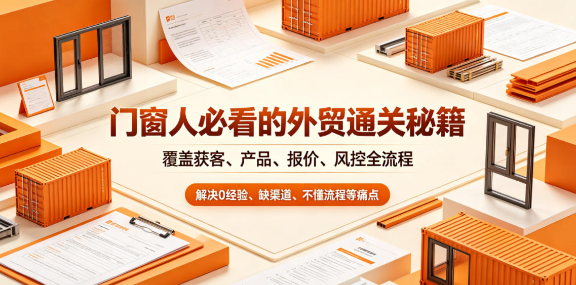 门窗人必看的外贸通关秘籍，块覆盖获客、产品、报价、风控全流程，解决0经验、缺渠道、不懂流程等痛点-闲赋网