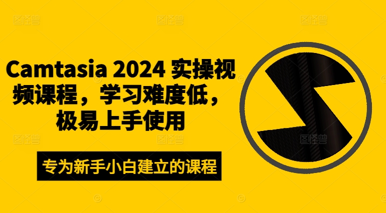 Camtasia 2024 实操视频课程，学习难度低，极易上手使用-闲赋网